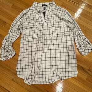 Jones New York White and Black Blouse